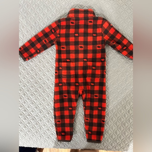 Carhartt Kids Plaid Red and Black Footie - Picture 4 of 4